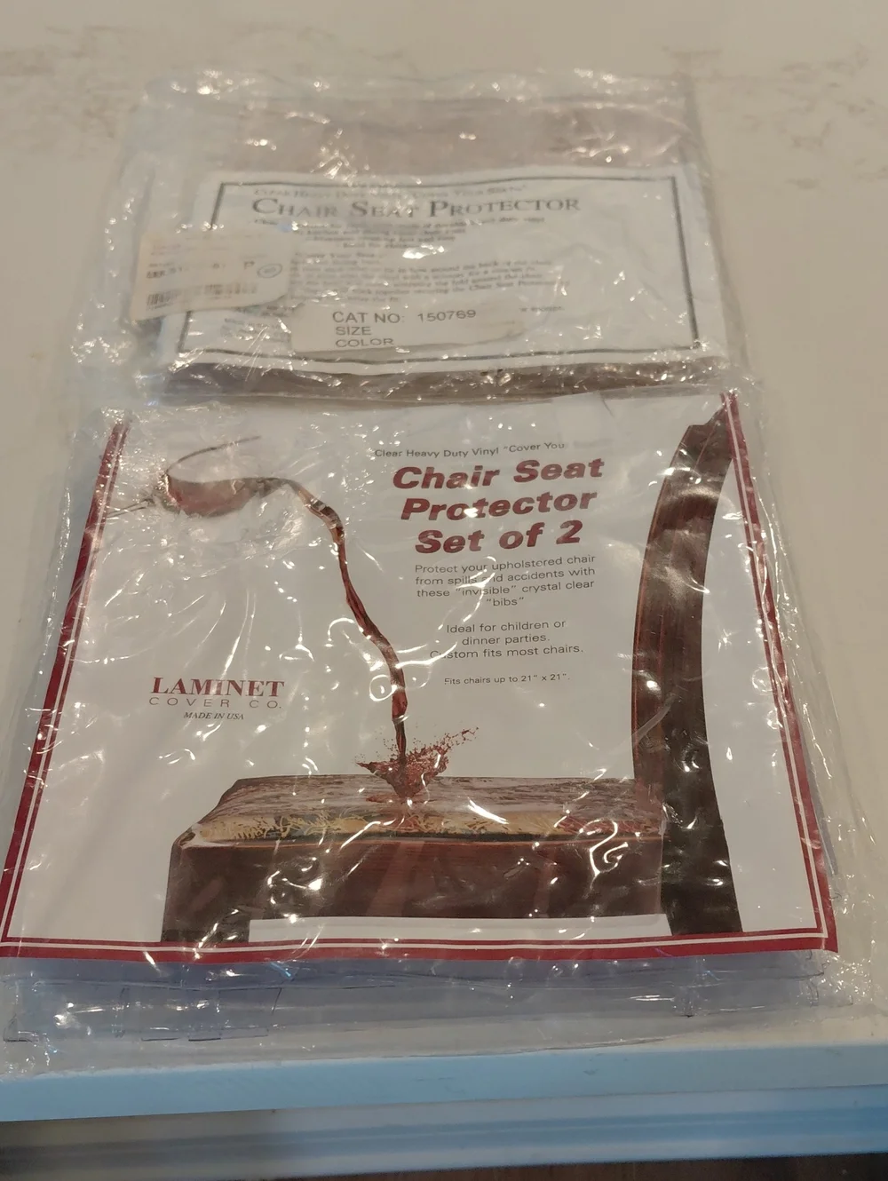 NEW Laminet Clear Chair Seat Protectors - Set of 3 (Transparent)
